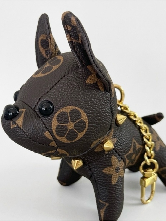Accessories - Brown Monogram Bull Dog Keychain/Bag Charm